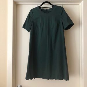 HALOGEN Scalloped hem work dress